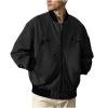 OHMZYZO Men's Bomber Jacket Stand Collar Full Zip Varsity Jackets Casual Lightweight Fall Winter Coat with Pockets
