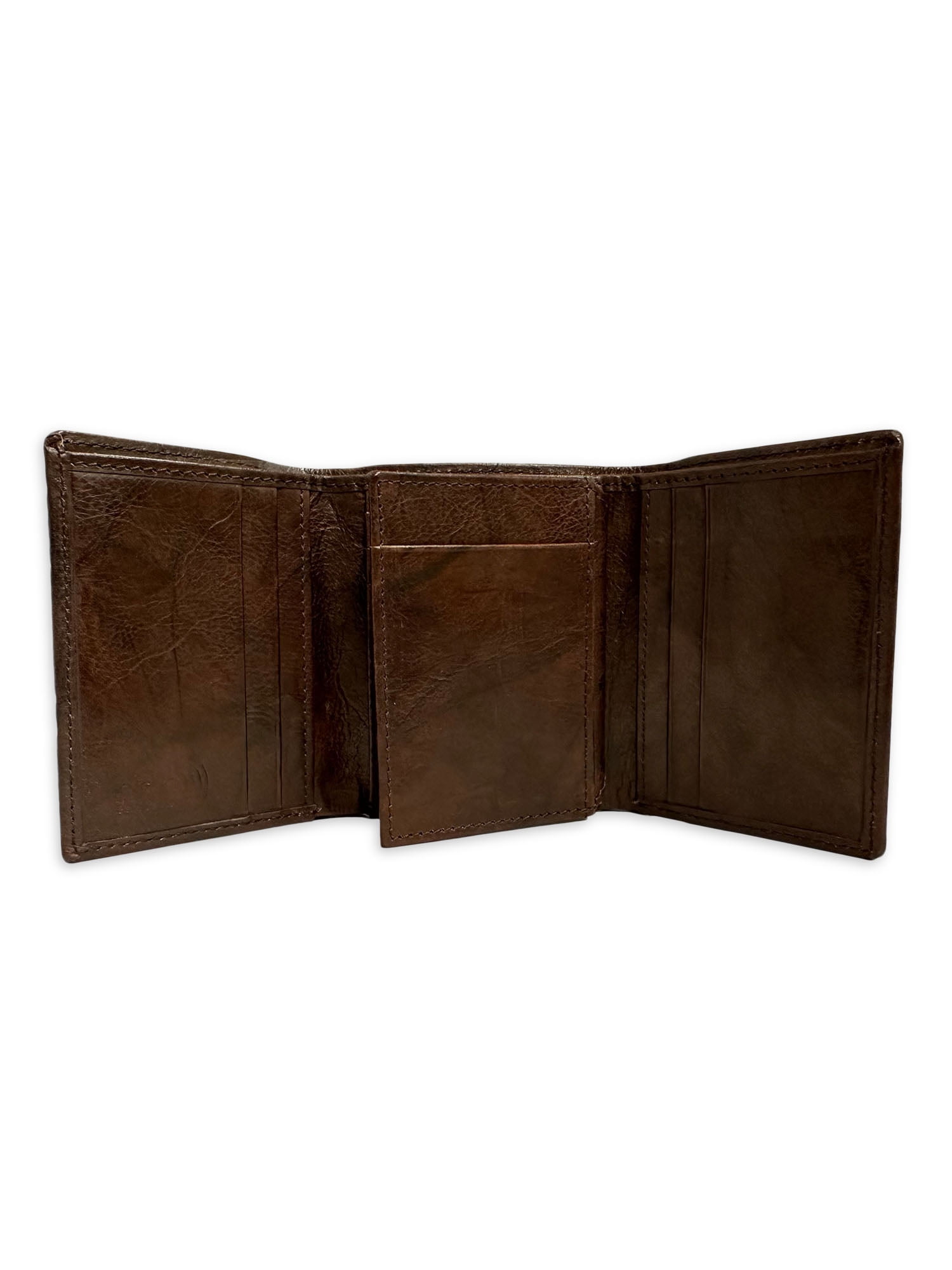 George Flip ID Crunch Trifold Leather Wallet