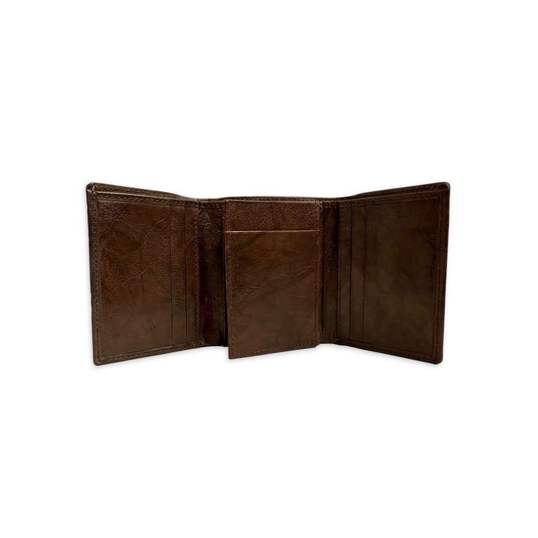 George Flip ID Crunch Trifold Leather Wallet, Brown photo 2