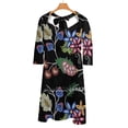 thumbnail image 4 of Anishnawbe Robe Évasée Col Carré Robe Élégante Mode Féminine Imprimée, 4 of 5