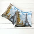 thumbnail image 6 of Ambesonne Paris Throw Pillow Cover 2 Pack, Antique Sculptures Eiffel, 18", Blue and Yellow, 6 of 7