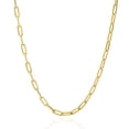 thumbnail image 1 of Paperclip Chain Necklace 14K Gold Plated Sterling Silver 2.5MM - 5.5MM, Made In Italy, Next Level Jewelry, 1 of 6