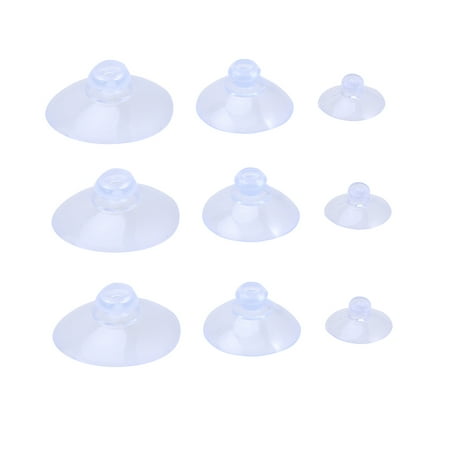 

OUNONA 90 in 1 2cm/3cm/4cm Clear Plastic Suction Cup Sucker Pads Wall Hangers without Hooks for Kitchen Office Bathroom