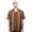 Toffee, variant on Brooklyn Cloth Men's Jacquard Knit Vertical Stripe Camp Collar Shirt, Toffec, Small