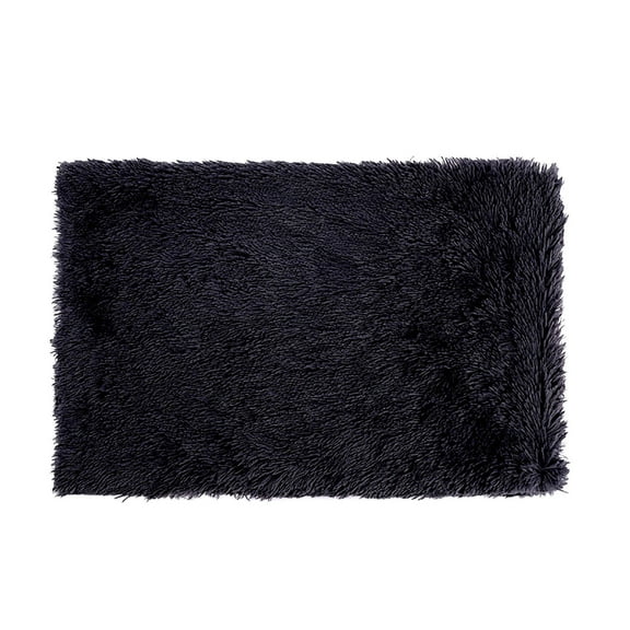 Washable Small Bedside Rug, Soft Fluffy Shaggy Rugs for Living Room, Bedroom, Indoor Floor Carpet, Home Decor Aesthetic, Black