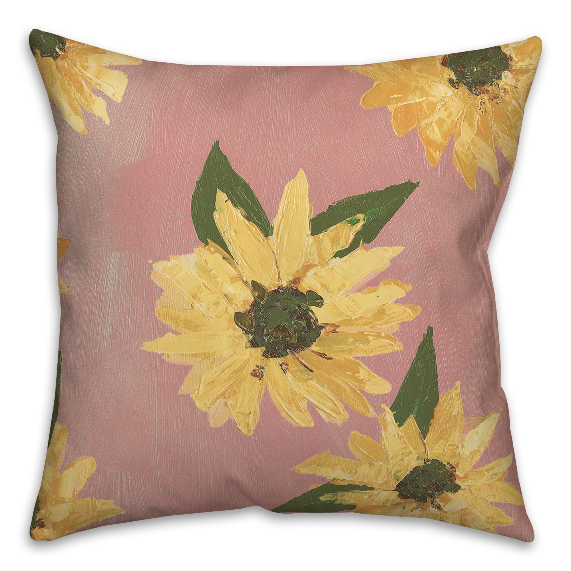 Creative Products Painted Sunflower Pink 16 x 16 Indoor / Outdoor Pillow