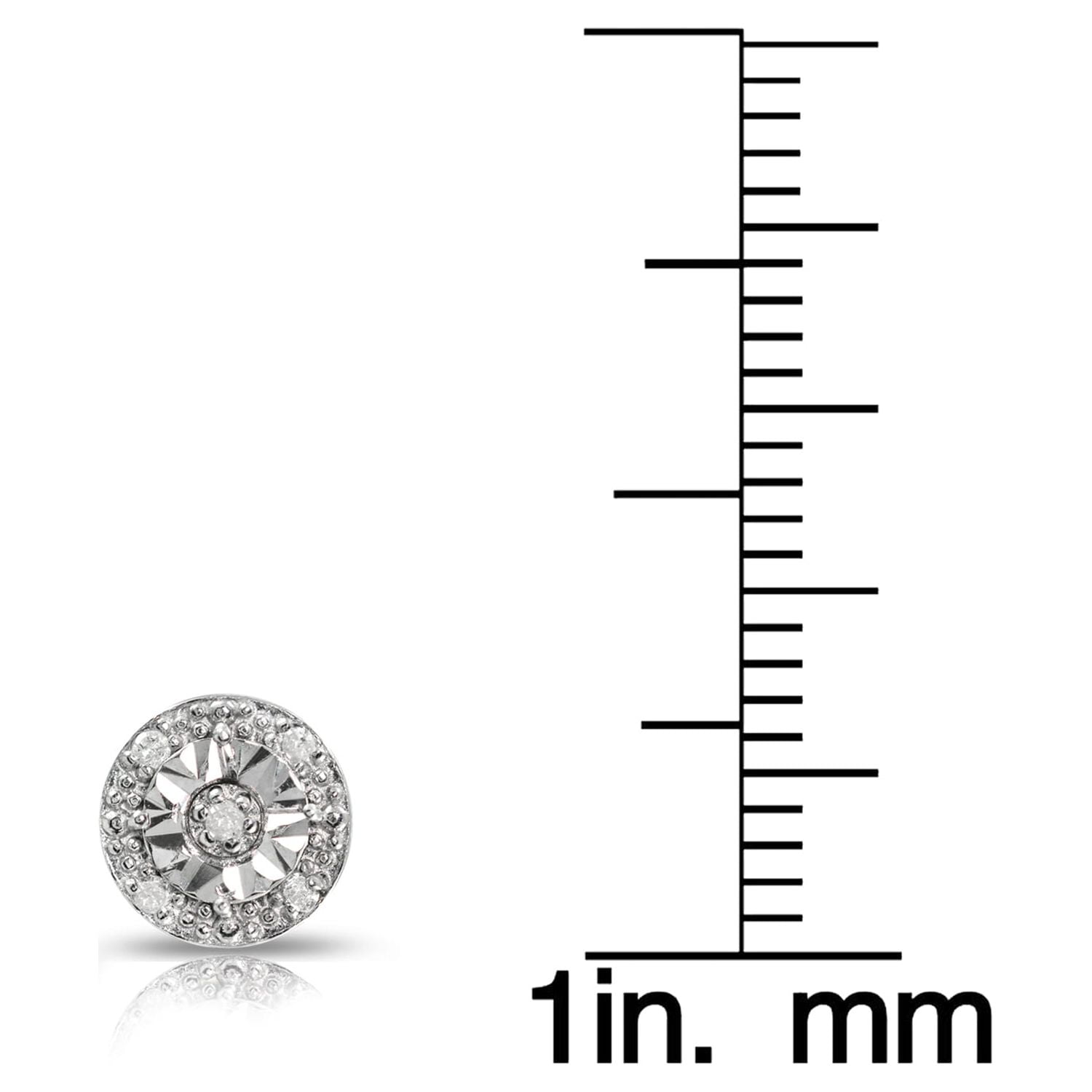 Sterling Silver .10ct Diamond Miracle-Set Round Stud Earrings