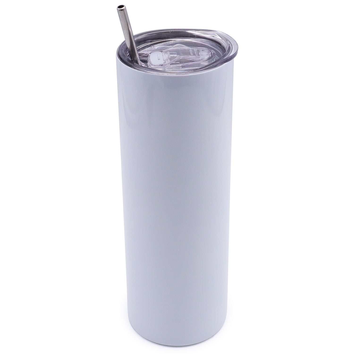 US warehouse 15-30oz Sublimation Straight Tumbler with Straw Blanks  Stainless Steel Glossy Cup Water Bottle Double-Wall Vacuum Insulated Mug  Fast
