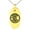 Gold, variant on Stainless Steel Three-Tiered Pine Kamon Crest Engraved Small Oval Charm Pendant Necklace