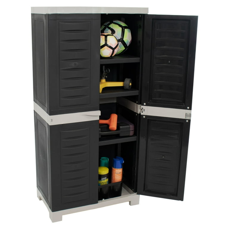 Sunnydaze Heavy Duty Lockable Utility Plastic Cabinet, Outdoor