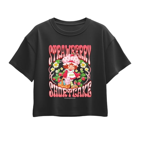 Strawberry Shortcake - Vintage Art Nouveau - Youth Girls Boxy T-Shirt