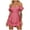 Hot Pink, variant on Black Off Shoulder Jumpsuit Women Short Womens Fashion Summer Solid Casual Short Sleeve Suspender Short Jumpsuit