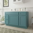 thumbnail image 2 of 51 in. W x 21 in. D x 32.5 in. H Bath Vanity Cabinet without Top in Sea Green, 2 of 5