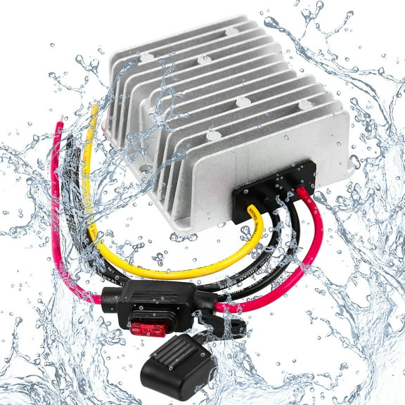 Gofotu DC-DC 48V to 12V 10A Golf CART Voltage Reducer Converter 120W Power Regulator with Fuse