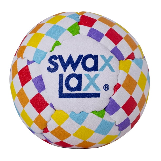 Swax Lax Soft Weighted Lacrosse Training Ball, Multicolor Rainbow Check