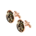 thumbnail image 2 of PhooArto Men's Classic Stainless Steel, Daisy Butterfly Sugar Skull Cufflinks Business Wedding Shirts, Rose Gold, 2 of 7