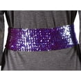 thumbnail image 5 of Women's Sparkly Glitter Sequin Wide Stretch Elastic Belt Accessory, Purple, One Size, 5 of 5