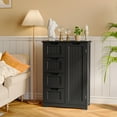 thumbnail image 3 of Aiho 33" Bathroom Storage Cabinet, Bathroom Floor Cabinet with 4 Drawer & 2 Shelves, Wooden Freestanding Cupboard for Bathroom - Black, 3 of 7