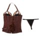 thumbnail image 3 of Corsé de Overbust Gótico Diseño Halterneck Embellecimiento Faja Cintura de Presentaciones Brown XL Soledad Corsé gótico, 3 of 10