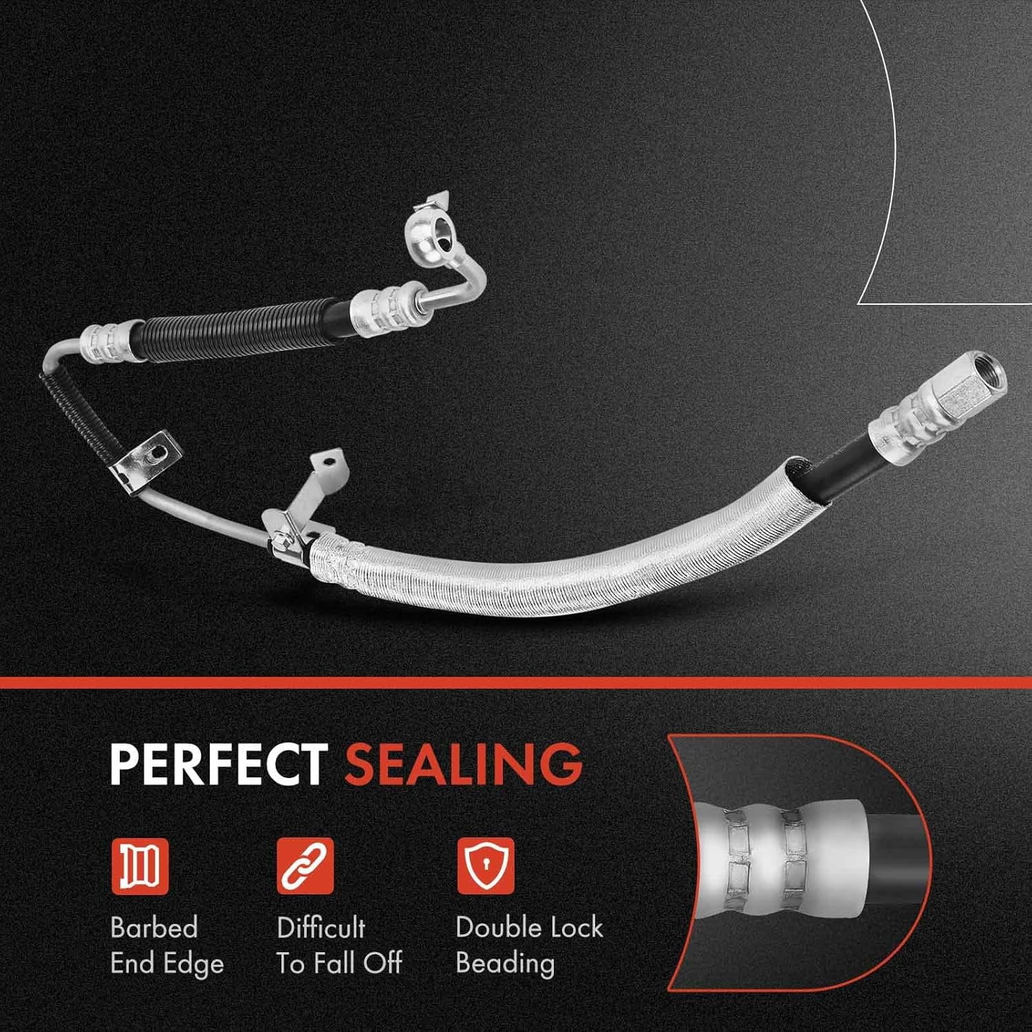 A-Premium Power Steering Pressure Hose Line Assembly Compatible with Toyota Camry 2001-2006, Solara 2004-2006 2008 & Lexus ES300, ES330, 3.0L 3.3L, with O-ring & Aluminum Foil Sheath, From Pump