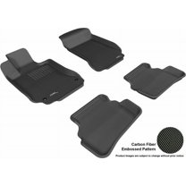 3D MAXpider 2008-2014 Fits Mercedes-Benz C Class W204 Sedan Kagu 1st Row 2nd Row Black Carbon Fiber Embossed Pattern Floor Mat L1MB00901509