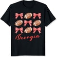 thumbnail image 2 of 100% Cotton Football Bows Georgia Pattern Print T-Shirt, 2 of 5