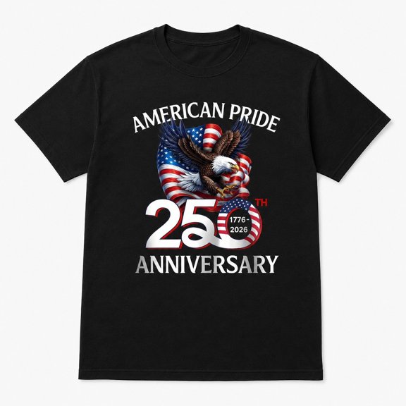 American Pride 250th Anniversary Eagle T-Shirt, Patriotic 1776-2026 Graphic Tee