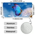 thumbnail image 2 of Smoaffly License Plate,Blue Butterfly Flower Decorative Car Front,Metal Car Plate,License Plate,Vanity Tag,Aluminum Noverlty License Plate for Men/Women/Boy/Girls Car 6×12 Inch, 2 of 5
