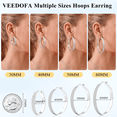 thumbnail image 6 of VEEDOFA Silver Plated CZ Hoop Earrings for Women, Lightweight Hoops, Gift for Women, 6 of 9