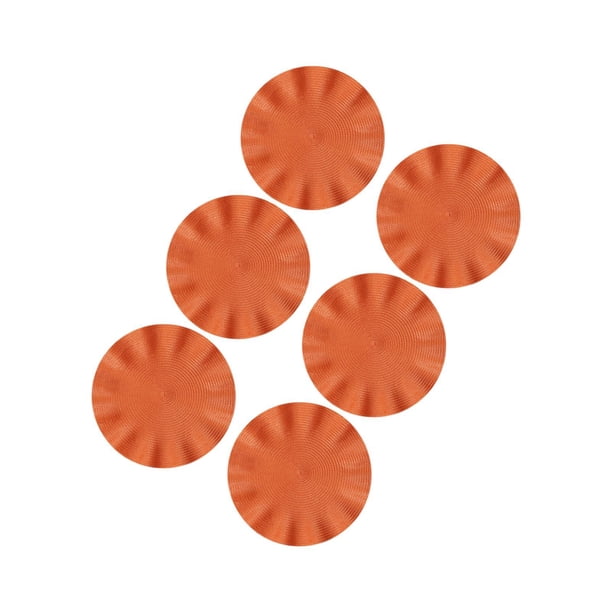 Manteles individuales para interiores y exteriores de 6 piezas, manteles individuales fáciles de limpiar para fiestas navideñas, hoteles y restaurante naranja