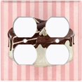 thumbnail image 3 of Metal Light Switch Plate Cover Chocolate Vanilla Cake Striped Wallpaper Pink CAK061, 3 of 13