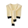 thumbnail image 2 of Women's Casual Sweater Shawl Wraps Knitted Collar Color Block Scarf Top Lightweight Shoulder Cape - Womens Trendy Shawl Wraps Scarf Knotted Shoulder Tops Sweater Cover Up Blouses Beige One Size, 2 of 3
