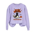thumbnail image 5 of Cute Spooky Biscuits Graphic Sweatshirt Women Black Cat Ghost Dough Print Crew Neck Long Sleeve Pullover Oversized Fleece Lined Fall Top for Halloween Party Casual Outfits, 5 of 5