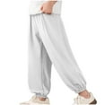 thumbnail image 2 of NAISIBABY Boys Jogger Pants, Baggy Fit Elastic Waist with Pockets Casual Sports Pants Gray 9T, 2 of 4