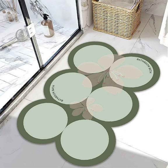 FHBVT Bathroom Floor Mat Diatomaceous Mud Absorbent Mat Bathroom Soft Foot Mat Non-Slip Water Absorption for Clean and Dry Bathroom Floors with Maximum Comfort and Hygiene