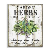 Stupell Industries Fresh Picked Garden Herbs Food & Beverage Painting Gray Framed Art Print Wall Art, 11 x 14