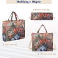 thumbnail image 6 of FORMRS Womens Corduroy Tote Bag Crossbody Shoulder Handbag with Pocket, Red Vibrant Flowers, 6 of 7