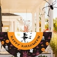 thumbnail image 5 of Halloween Decoration Flags Set of 2 - 17.7x35.4in Colorful Polyester Banners for Yard, Fence & Porch - Spooky Indoor/Outdoor Party Decor with Hanging Loops, Washable Halloween Fan Flags, 5 of 6