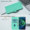 thumbnail image 4 of Wallet Case Compatible for Samsung Galaxy A13 5G, PU Leather Magnetic Closure Protective Flip Folio Case with 3 Card Holder and Wrist Strap Cover Women Men,Green,For Galaxy A13 5G, 4 of 7