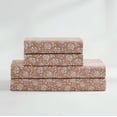 thumbnail image 3 of Lush Decor Zara Floral Block Cotton Sheet Set 4 Piece Set Queen Terracotta - Floral Sheets - Queen Bed Sheets - Vintage Coquette Decor, 3 of 7