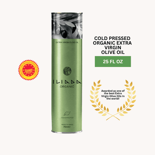 Iliada Organic Emerald Line Round Tin - Extra Virgin Olive Oil, 750ML