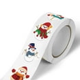 thumbnail image 4 of Fiudx juguetes Rollo de pegatinas de muñeco de nieve, etiquetas de sobres de muñeco de nieve de Navidad, rollo de pegatinas de muñecos de nieve surtidos de Navidad para niños, decoración de regalo de, 4 of 6