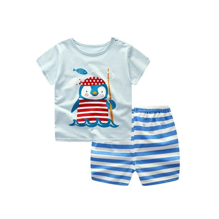 

Toddler Baby Summer Cartoon Short Sleeve T Shirt Shorts Pants Clothes Set