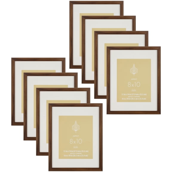 Studio Decor Rustic 8" x 10" Frame with Mat, Aspect, 8 Pack