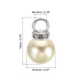 thumbnail image 2 of Unique Bargains Pendentifs Perles Factices 12 mm, Lot de 100 Perles Rondes Imitation Perle avec Strass, Beige Argenté, 2 of 6