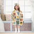 thumbnail image 7 of FORMRS Wearable Blanket Hoodie with Sleeves for Kids Cozy Flannel Sweatshirt, Beige Playful Stamp, 7 of 7