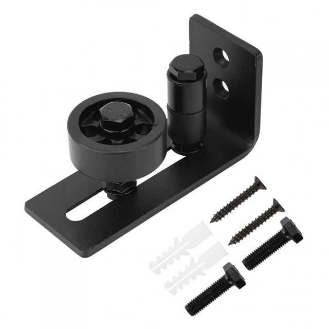 Heaveant Door Guide, Black Steel 8 Different Setups Stay Roller Sliding Bottom Floor Barn Door Wall Mount Guide