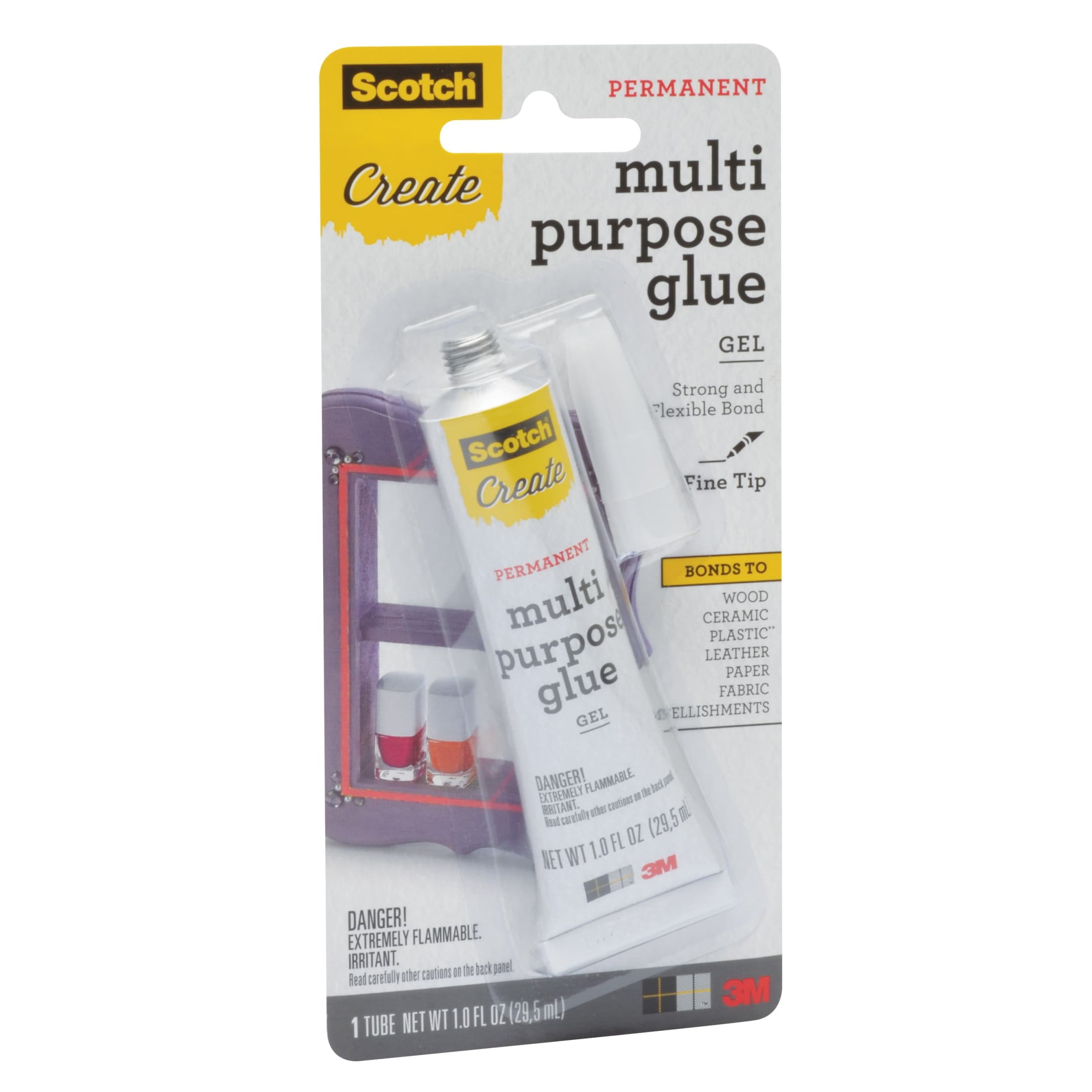(2 pack) Scotch Create Permanent Multi Purpose Glue Gel, Clear, 1 fl. oz.