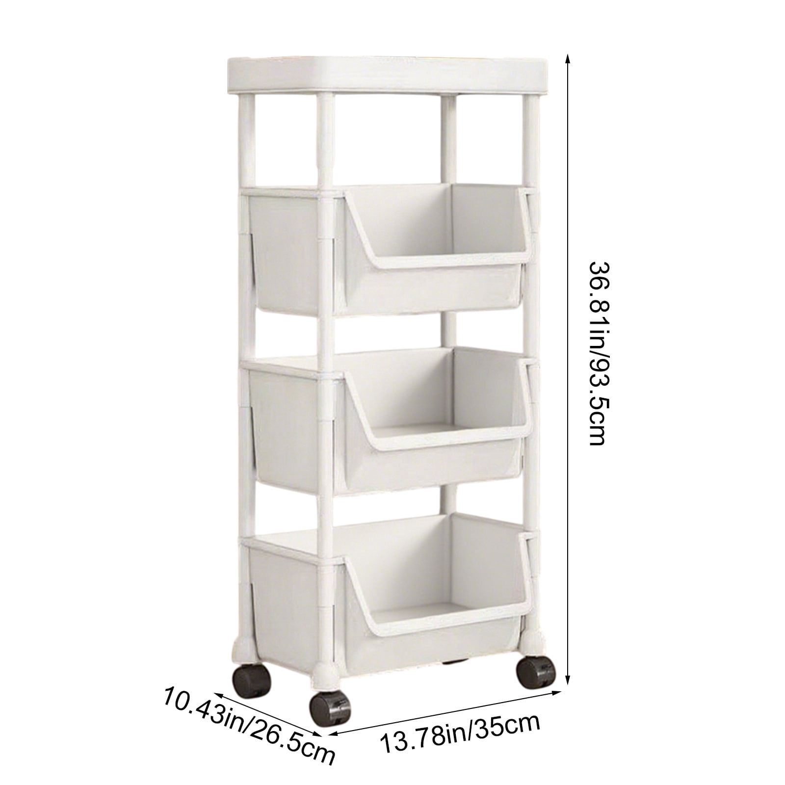 DZQMTKX Rolling Storage Rack and Bookshelf, Mobile Under Desk Organizer with Wheels
