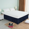 thumbnail image 2 of Subrtex Wrap Around Bed Skirt Elastic Elegant Soft Fabric Ruffled Fade Resistant Replaceable (Twin, Navy), 2 of 5